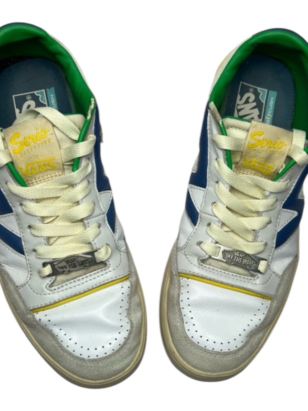 Vans Lowland Serio Collection ComfyCush Men Size 10.5 White, Blue Green Retro - Picture 6 of 14